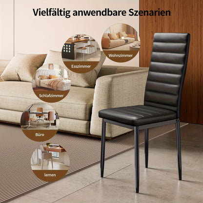 Eetkamerstoelen – Stoelen – Kuipstoelen – Keukenstoelen – Designstoelen – Set van 6 – Hoogwaardige Kunstleer Bekleding – Massief Houten Frame