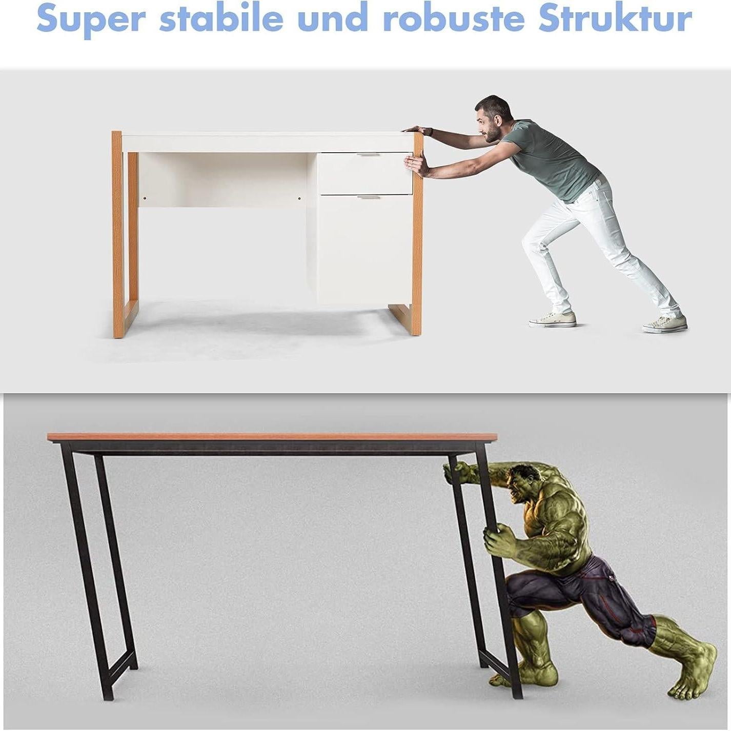 Bureau – Computertafel – Schrijftafel – Kinderbureau – Kantoorbureau – Wit – Houten Afwerking – Met Lade En Kast – 112x50x75 cm