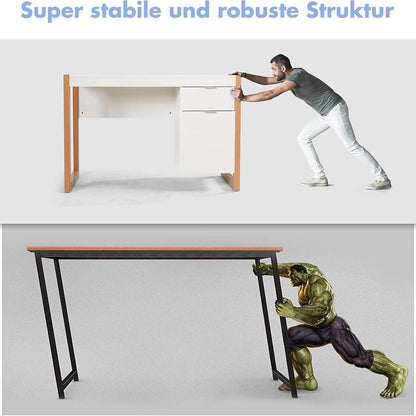 Bureau – Computertafel – Schrijftafel – Kinderbureau – Kantoorbureau – Wit – Houten Afwerking – Met Lade En Kast – 112x50x75 cm