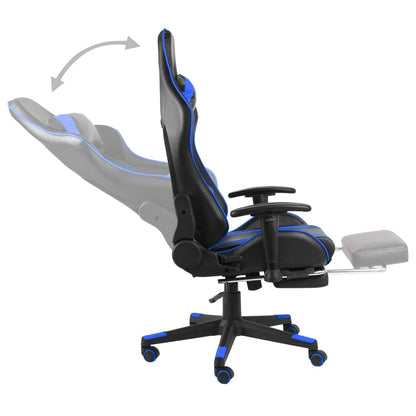 Gamingstoel – Gamestoel – Gaming Chair – Game Stoel – Racing Chair – Ergonomische Hoge Rugleuning – Verstelbare Voetsteun Blauw