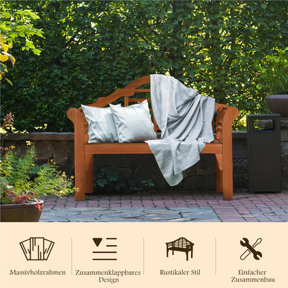 Tuinbank – Buitenbank – Balkonbank – Terrasbank – Parkbank – Opvouwbaar – Weerbestendig Acaciahout – 2-Zits – Draagvermogen 360 kg