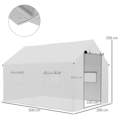 Tuinserre – Kassen – Plantenkas – Groentekas – Serre – 2 x 3 Meter – UV-bestendig PE Hoogwaardig – Gegalvaniseerd Stalen Frame