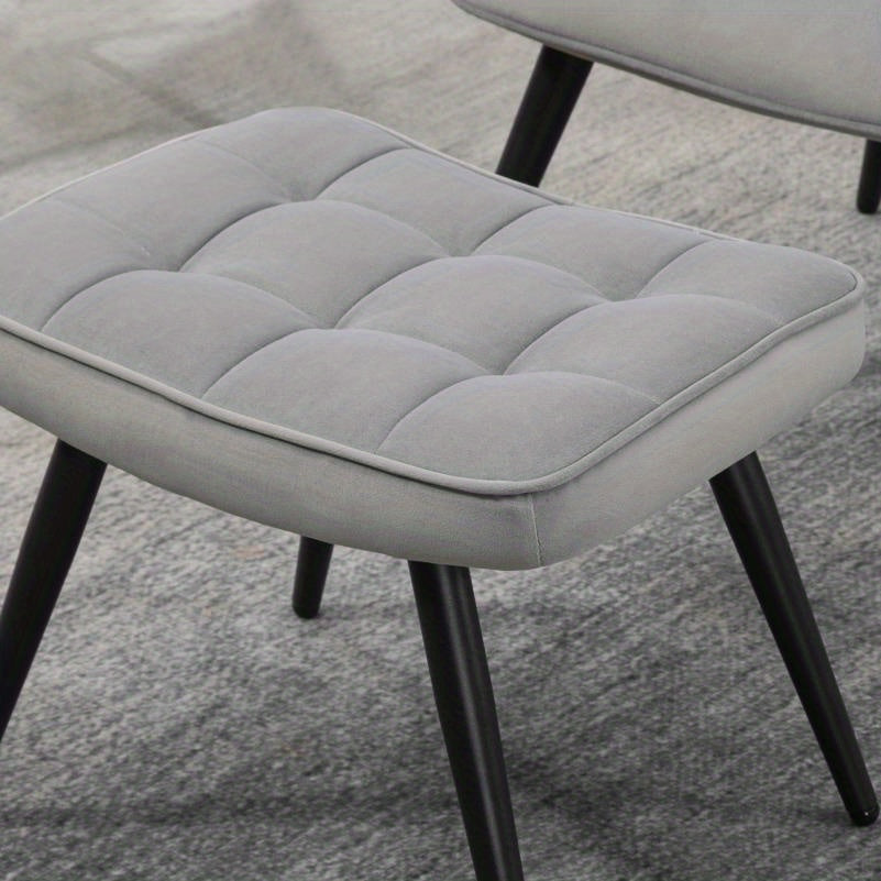 Fauteuil – Lounge Stoel – Relaxfauteuil – Draaifauteuil – Armstoel – Lichtgrijs – Gestoffeerd – Inclusief Voetenbankje – Houten Frame – Maximaal 120 kg Belastbaar