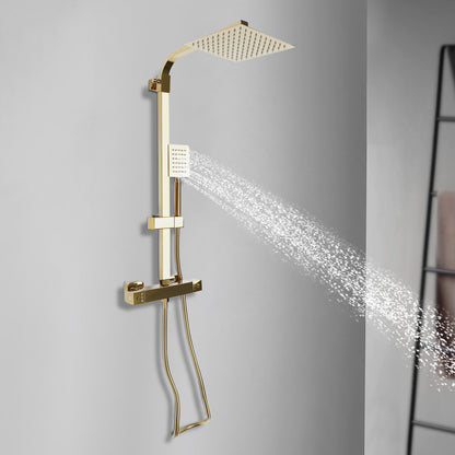 Badkraan – Badmengkraan – Wandkraan – Badmengkraan Met Handdouche – Badthermostaat – Thermostatisch – Messing – Duurzaam Met Watervaluitloop