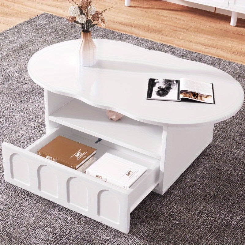 Salontafel – Tafel – Vintage Tafel – Woonkamertafel – Koffietafel – Wit Vintage Design – Stevige Metalen Constructie