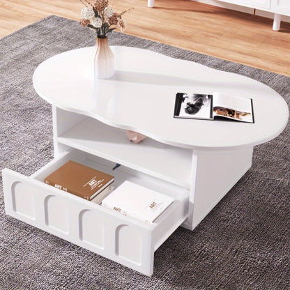 Salontafel – Tafel – Vintage Tafel – Woonkamertafel – Koffietafel – Wit Vintage Design – Stevige Metalen Constructie