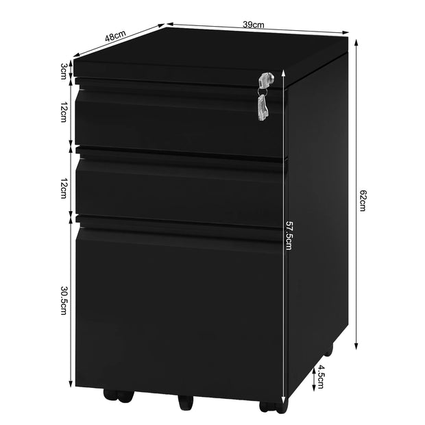 Ladekast - Archiefkast - Kantoorkast - Archiefkast - Kantoorbenodigdheden - 39 cm x 46 cm x 62 cm - Wit