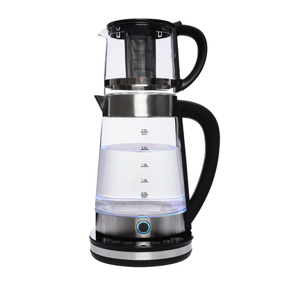 Theeset met Waterkoker en Theepot – Glazen Waterkoker 2.5L + Theepot met Filter 1L – Set van Ketel en Theepot – Voor Thee & Infusies – Stijlvol en Hittebestendig Glas