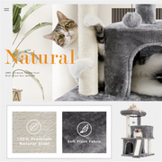 Grote kattenboomtoren Condo Meubels – Krabpaal & Kattenspringspeelgoed met Ladder – Huisdierhuis voor Kittens & Katten – Speelstructuur met Meerdere Niveaus