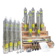 Mars Rock - Water Pump - Deep Well Submersible Pump - Solar DC Deep Well Pump - 400W - Stainless Steel - Silver