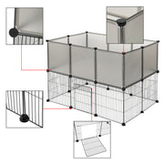 Dierenren - Kat - Hond - Binnenhuis - Ren - Buitenhuis - 107 cm x 72 cm x 72 cm - Grijs