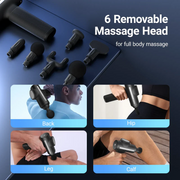 Massage Gun - Professioneel - Massage Apparaat - Draagbare Massage Pistool - met 6 Massagekoppen - 5 Intensiteitsniveaus - Testwinnaar - voor Schouders - Lichaam - Rug - Ontspanning - Pijnverlichting - Oplaadbaar - Zwart