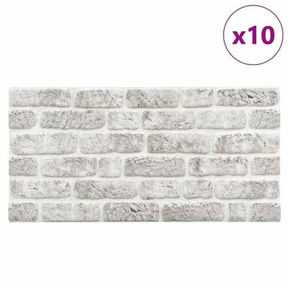 10pcs Light Gray Brick Look EPS 3D Wall Panels - Realistic Faux Brick Texture with Smooth Finish, Easy Peel & Stick Installation, Durable EPS Material for Modern Farmhouse, Industrial & Minimalist Interiors - Paintable Surfac