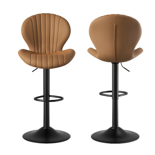 Barkrukken – Barstoelen – Keukenstoelen – Barstoeltjes – Barkrukken – Verstelbaar in Hoogte – 360° Draaibaar – Faux Leren Bekleding – Set Van 2