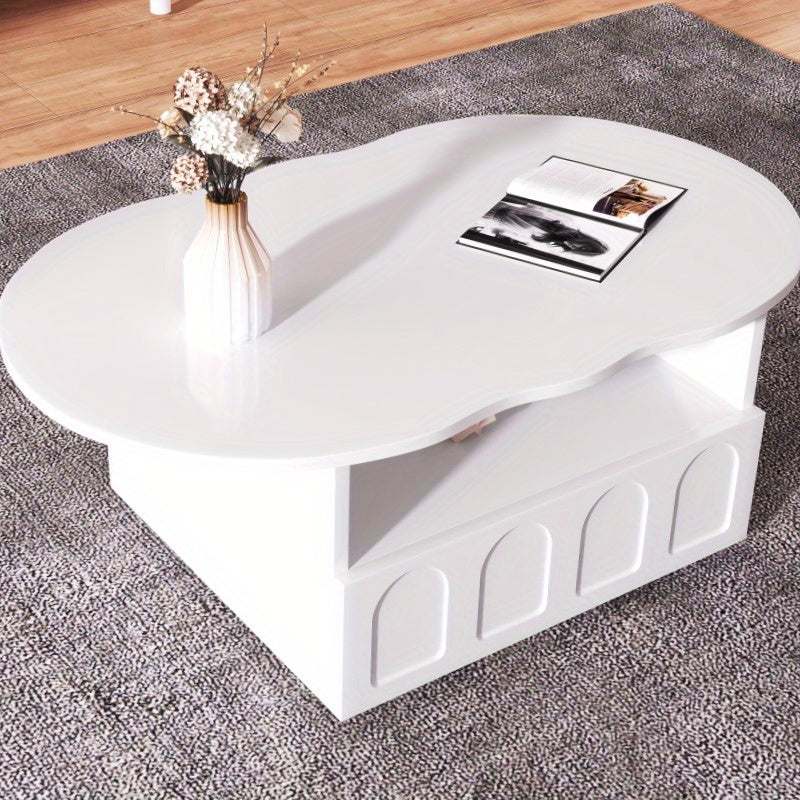 Salontafel – Tafel – Vintage Tafel – Woonkamertafel – Koffietafel – Wit Vintage Design – Stevige Metalen Constructie