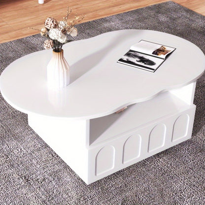 Salontafel – Tafel – Vintage Tafel – Woonkamertafel – Koffietafel – Wit Vintage Design – Stevige Metalen Constructie