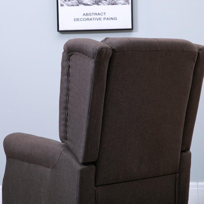 Fauteuil – Relaxstoel – Zetel – Leesstoel – Stoel – Ergonomisch Design – Polyester vulling – Houten Poten – Bruin – 76x86x108 cm – Stevige Rugleuning – Gemakkelijk Schoonmaakbaar