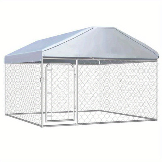 Hondenkennel – Buitenkennel – Hondenhok – Dierenverblijf – Tuinkennel – Met Dak – 200x200x135 cm – Robuust Staal