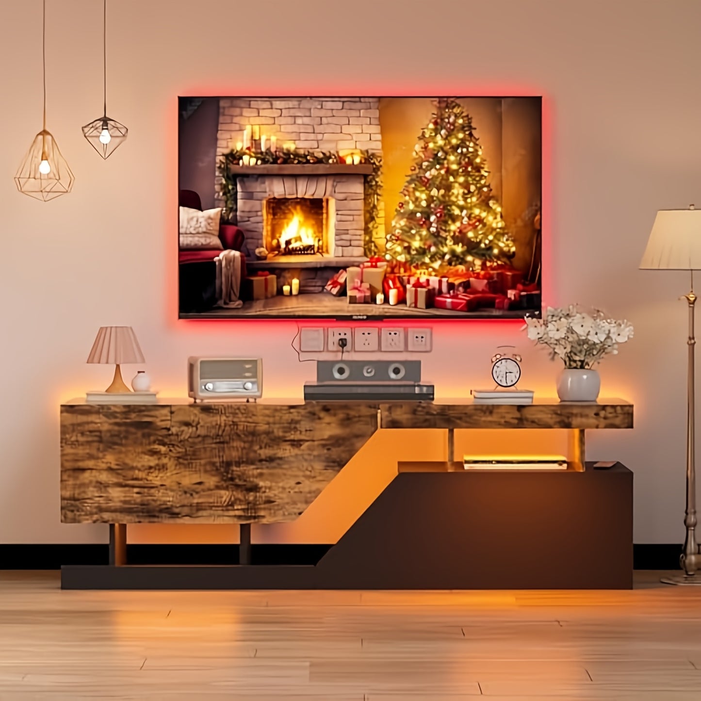 tv meubel – tv kast – lowboard – dressoir – tv tafel – Modern Handenvrij Design – Ruime Opbergruimte Voor TV Tot 165 cm