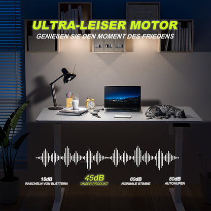 Elektrisch Zit-Sta Bureau – Verstelbaar Bureau – Sta Bureau – Computertafel – Bureau Elektrisch – 3-Snelheden Hoogte Versteld – Stijlvol Wit/Hout Design