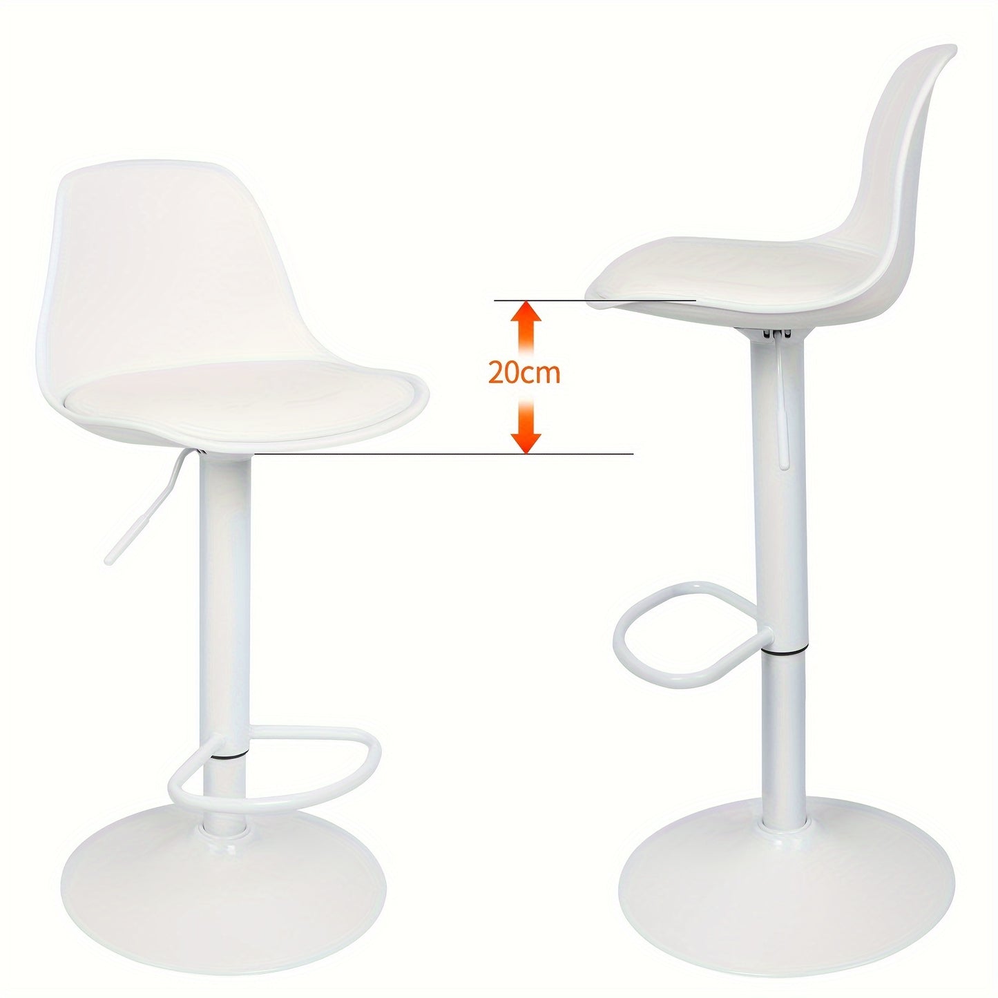 Barstoel – Barkruk – Barstoelen – Keukenstoel – Kruk – Set van 4 – Verstelbare Zithoogte 55-75 cm – PU-leer Bekleding met 360° Draaibare Zitting
