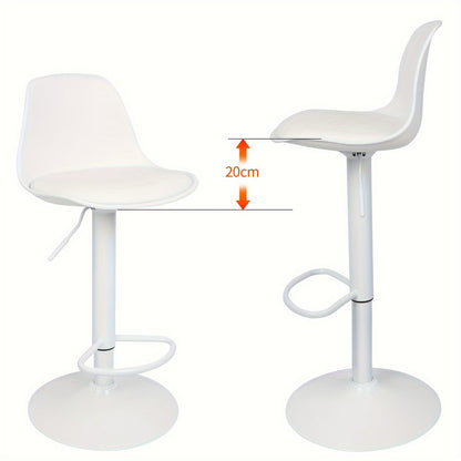 Barstoel – Barkruk – Barstoelen – Keukenstoel – Kruk – Set van 4 – Verstelbare Zithoogte 55-75 cm – PU-leer Bekleding met 360° Draaibare Zitting
