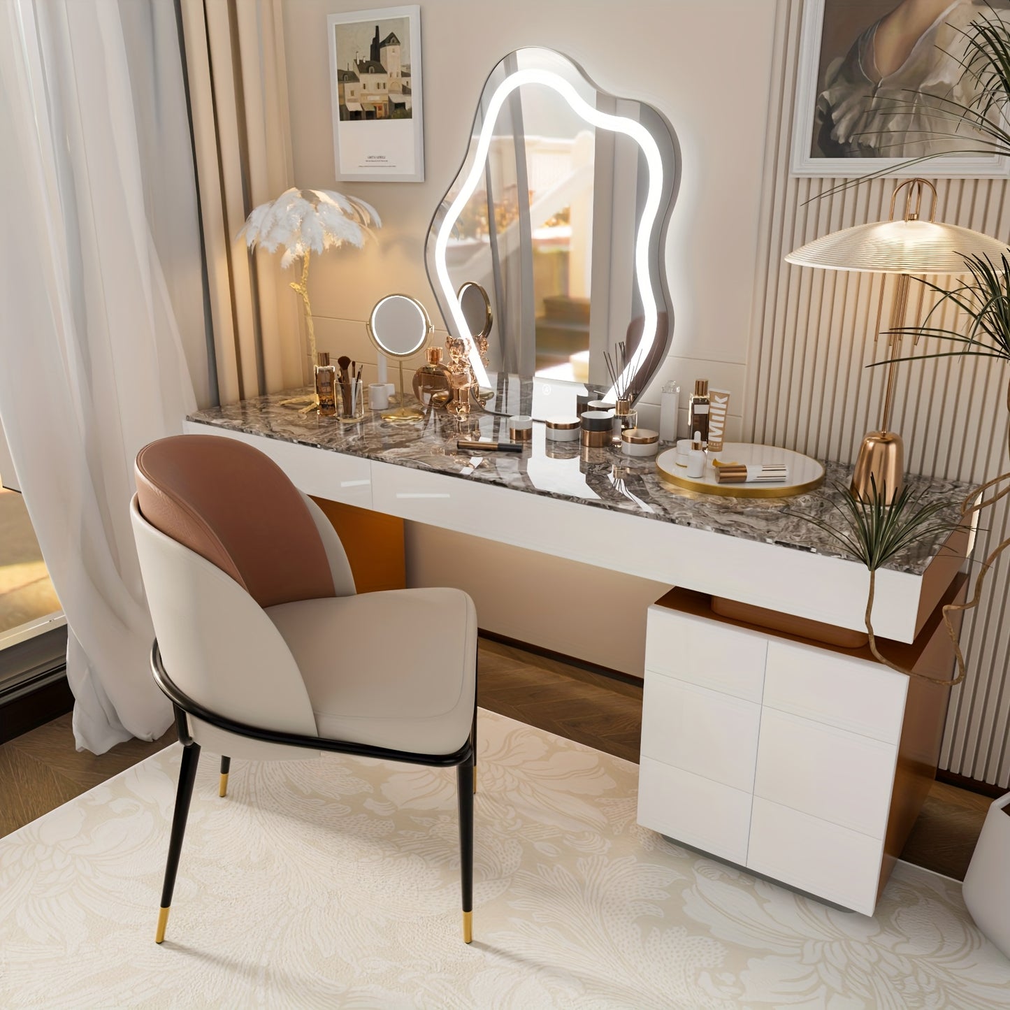 Eetkamerstoel – Stoel – Kuipstoel – Keukenstoel – Eetkamerstoelen – Modern Design – Krasbestendig Siliconeleer – Stevig Metaal Frame