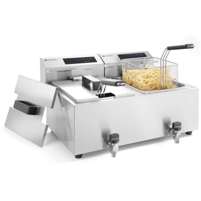 Deep Fryer with Digital Panel Mastercook with Faucet 2X8L 2X3500W - QUORE