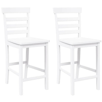 Barstoel – Barkruk – Barstoelen – Keukenstoel – Barkrukken – Set Van 2 – Wit – Massief Hout – Met Rugleuning – Eenvoudig In Elkaar Te Zetten