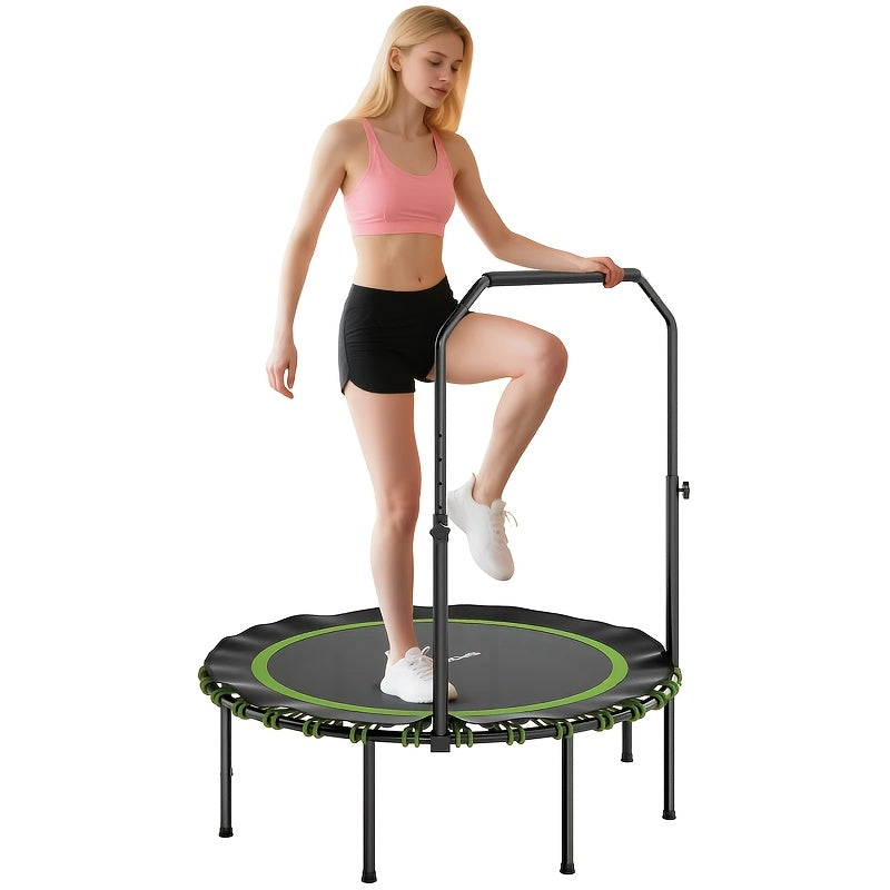 1 Foldable Indoor Fitness Exercise Workout Rebounder | 4-Level Adjustable Foam Handle, Supports Up to 150kg, Green