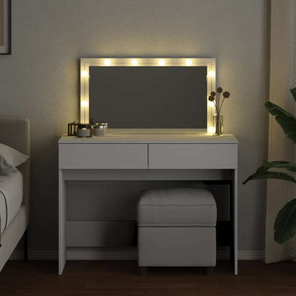 Kaptafel – Make-up Tafel – Cosmeticatafel – Schminktafel – Dressing Table – Wit – Houten Frame – Compact 100x40x120 cm – Geen Elektriciteit Nodig