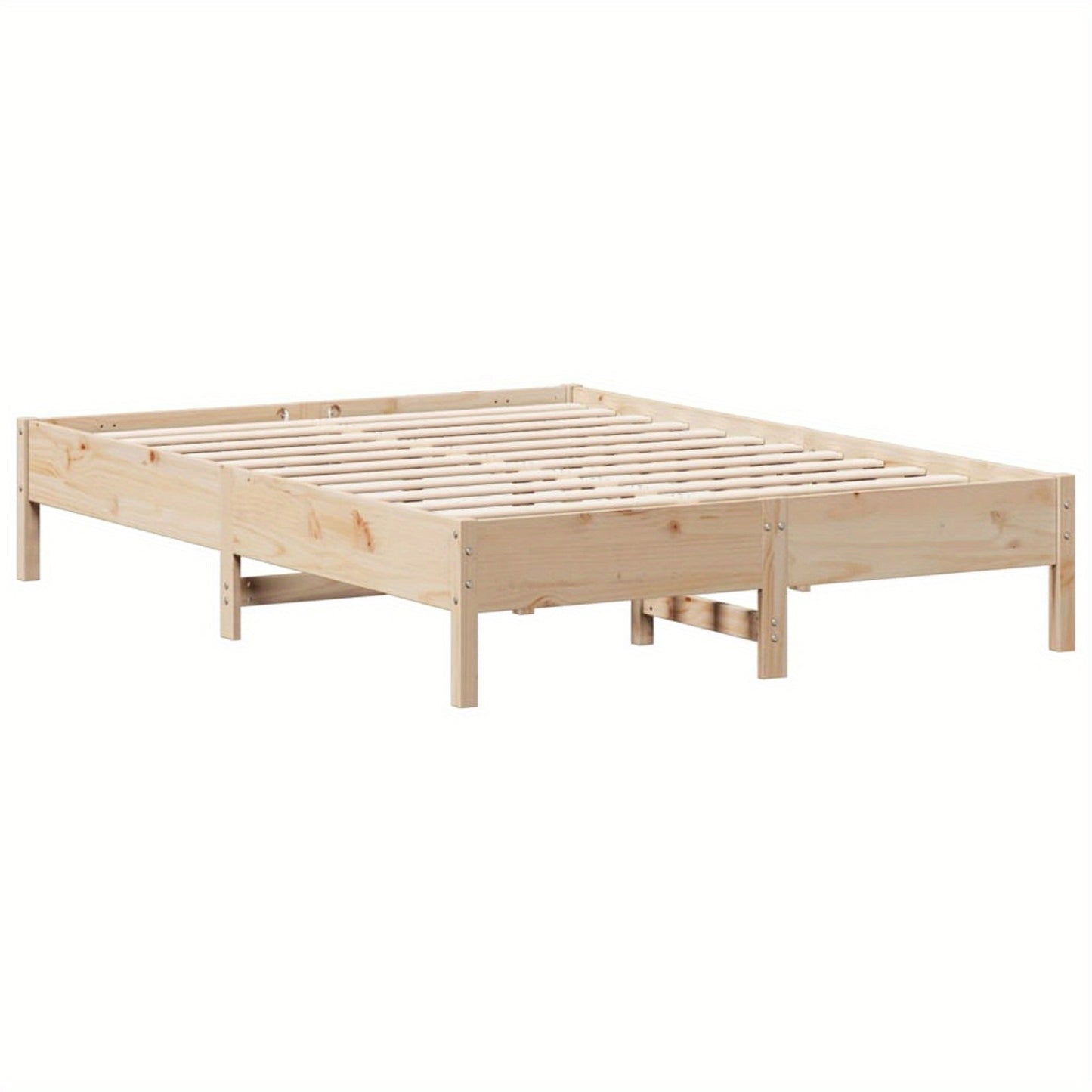Bed Frame without Mattress 160x200 cm Solid Wood Pine with Slat Support Platform Bed Frame Suitable for Mattress Size 160 x 200 cm for Bedroom