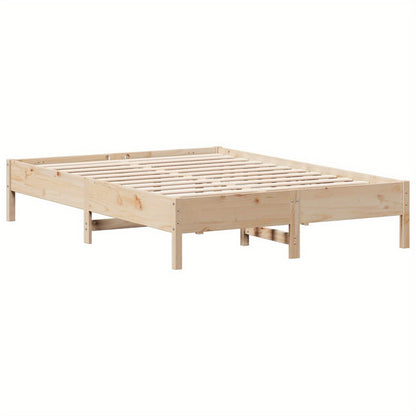 Bed Frame without Mattress 160x200 cm Solid Wood Pine with Slat Support Platform Bed Frame Suitable for Mattress Size 160 x 200 cm for Bedroom