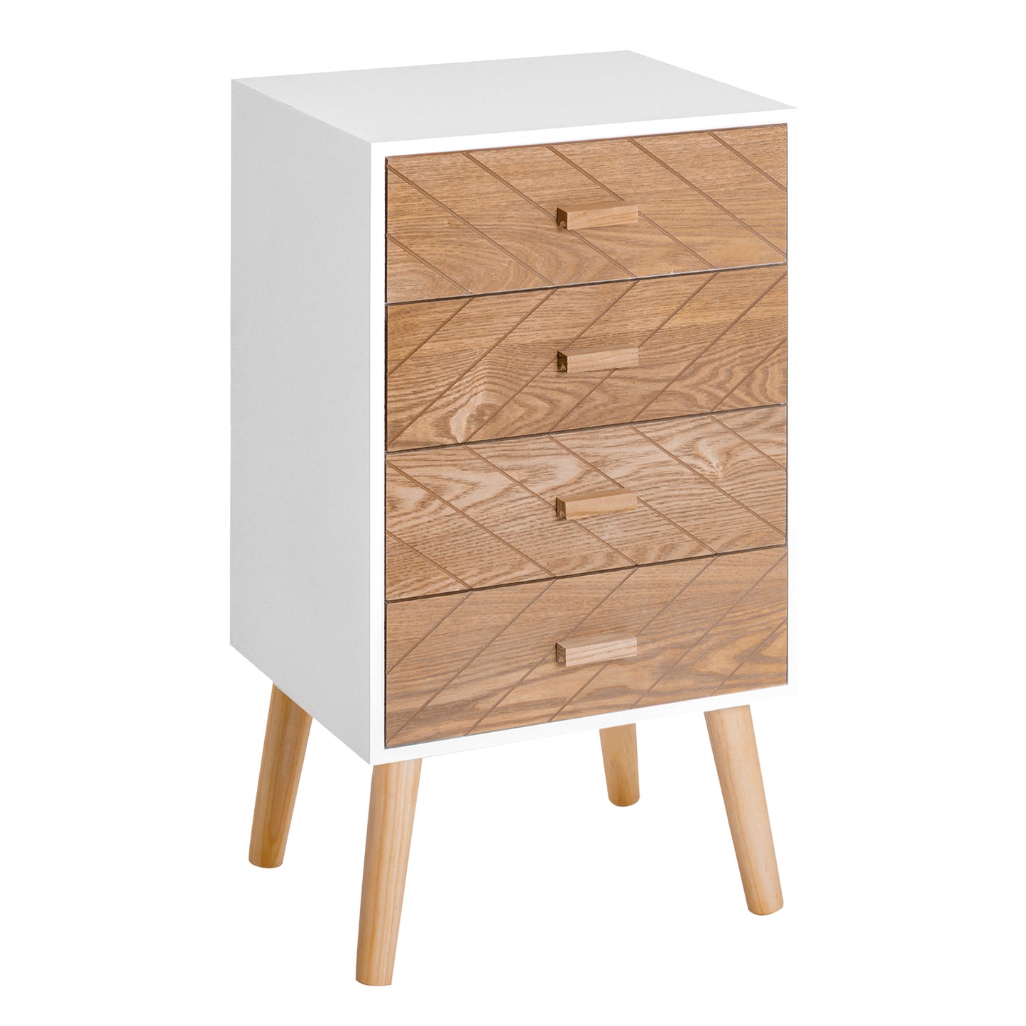 Scandinavisch Nachtkastje – Bedkastje – Ladeblok – Opbergkast – Dressoir – Compact Formaat 40x30x75 cm – Massief Hout & MDF