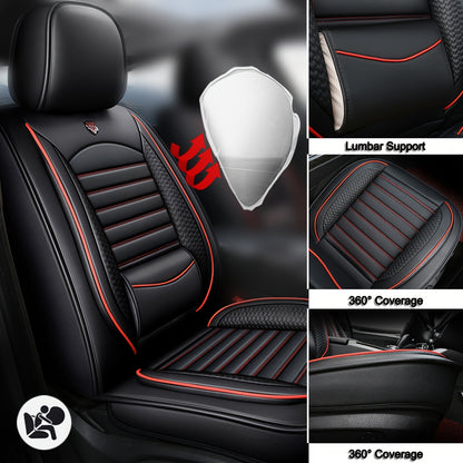 Autostoelhoezen – Stoelhoezen Auto – Zittingbeschermers – Kunstleren Stoelhoezen – Set 5 Zitplaatsen – Universele Pasvorm – Waterafstotend PU-leer – Airbag Compatibel