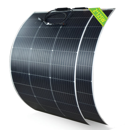 Zonnepaneel – Solar Panel – Zonnesysteem – Zonne-energiepaneel – Monokristallijn Paneel – 2x 125W 18V – Flexibel & Weerbestendig – Eenvoudige Installatie