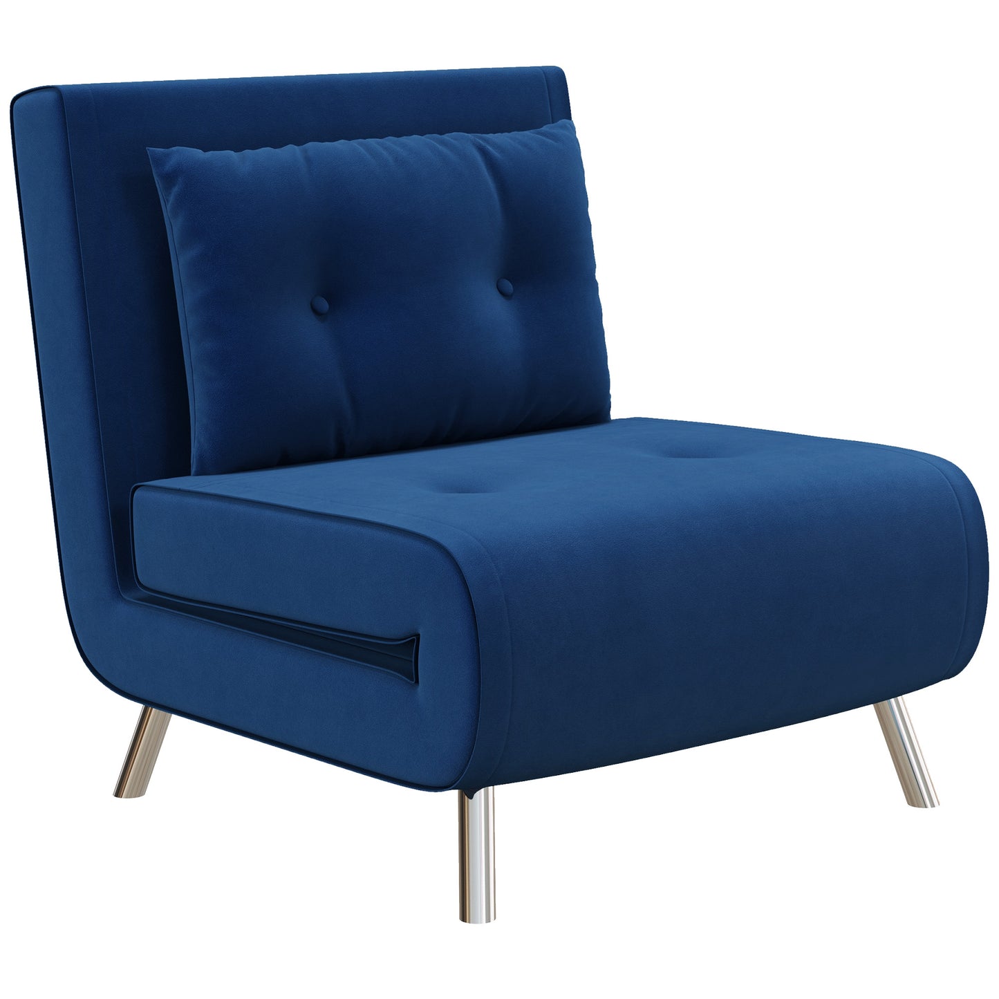 Slaapfauteuil – Relaxstoel – Bedfauteuil – Gastenbed – Velours Fauteuil – Donkergrijs – 3-stand Verstelbare Rugleuning – Compact 77x88x83 cm