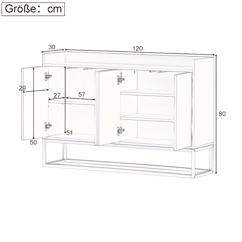Dressoir – Sideboard – Kast – Opbergmeubel – Buffetkast – Wit – Handvatloos Design – Stevig Houten Materiaal