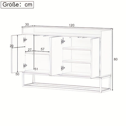 Dressoir – Sideboard – Kast – Opbergmeubel – Buffetkast – Wit – Handvatloos Design – Stevig Houten Materiaal