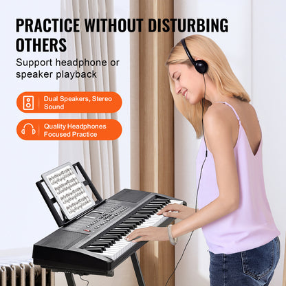 Keyboard – Toetsenbord – Digitale Piano – Keyboard Piano – Elektronisch Toetseninstrument – 61 Toetsen – 200 Klanken & 200 Ritmes