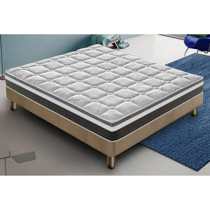 Memory Foam Mattress, Orthopedic, Non-Deformable, 20 cm High, 13 Comfort Zones, Made in Italy, Maximum Breathability, Pressure Relief System, Available in Various Sizes