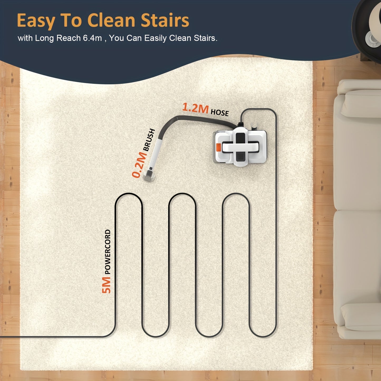 Tapijtreiniger – Vlekverwijderaar – Spot Cleaner – Tapijtreiniger Handheld – Stofzuiger Voor Stoffering – 750W Krachtige Motor – Compact Draagbaar Design