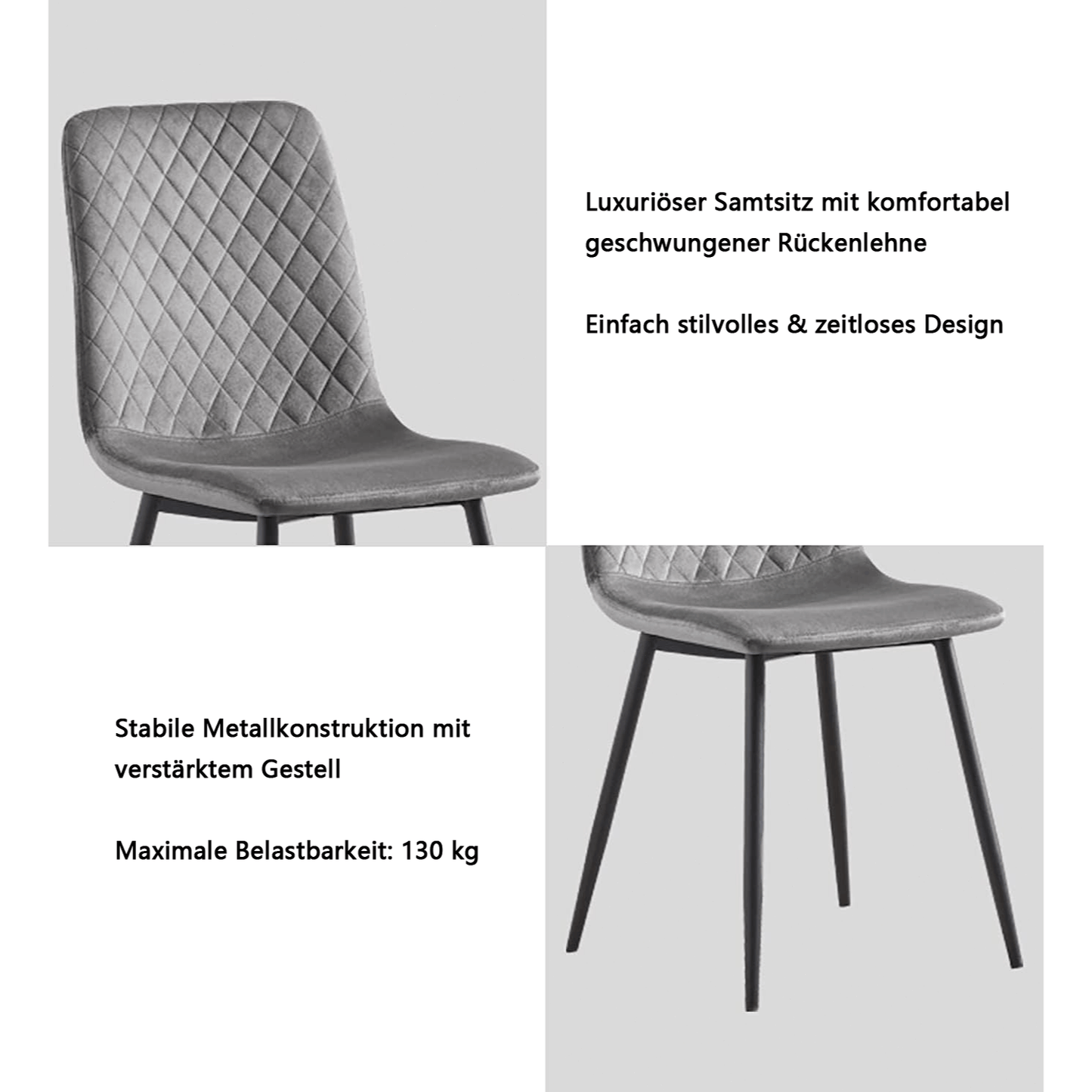Eetkamerstoelen – Stoelen – Kuipstoelen – Designstoelen – Velours Stoel – Set van 4 – Metalen Poten – Ergonomisch Comfort – Beschermende Glijders