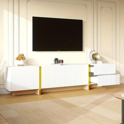 Tvmeubel – Televisiekast – Tv Kast – Tv Meubel – Tv Dressoir – 190 cm – Met 3 Deuren en 2 Lades – Lichtgewicht en Modern Design