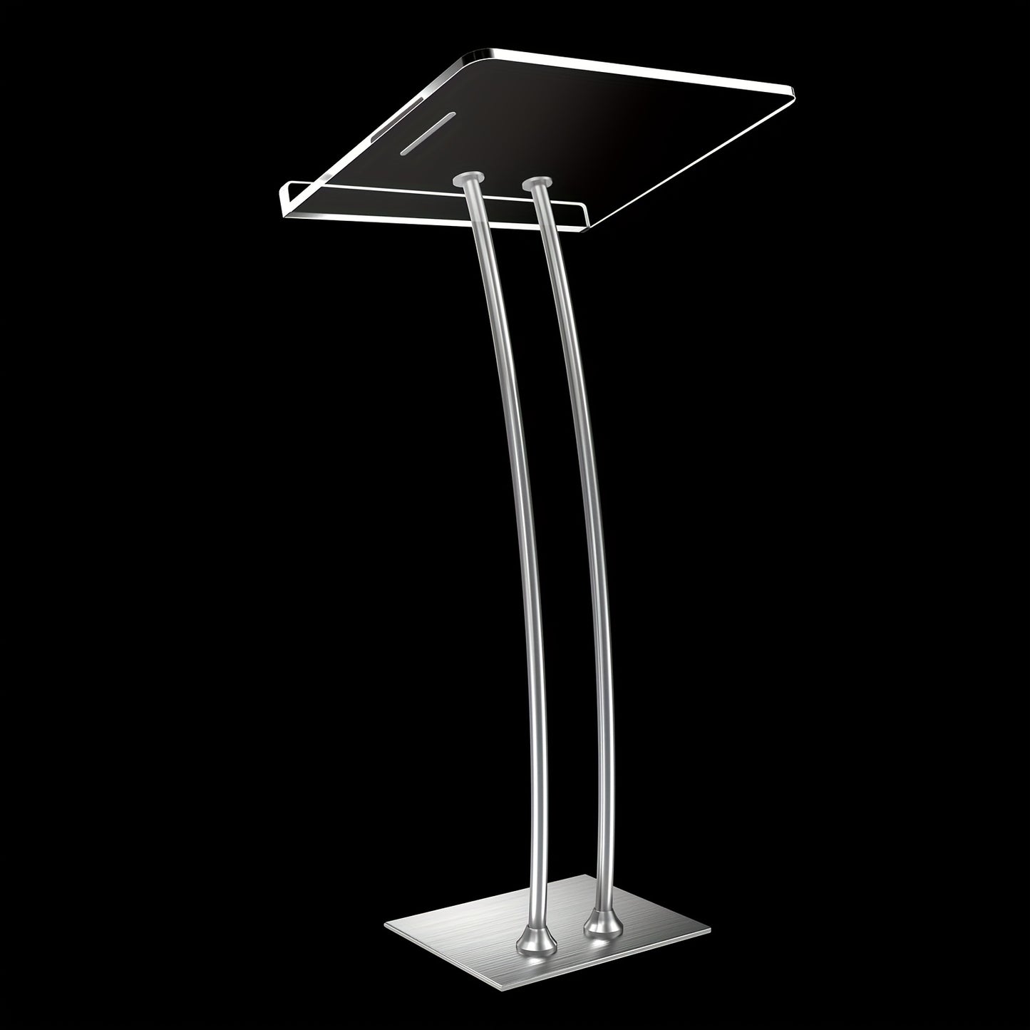 Spreekgestoelte – Lessenaar – Lezenaar – Podium – Presentatiemeubel – Verstelbaar Hoogte – Dik 10mm Acrylblad – Stevige IJzeren Basis