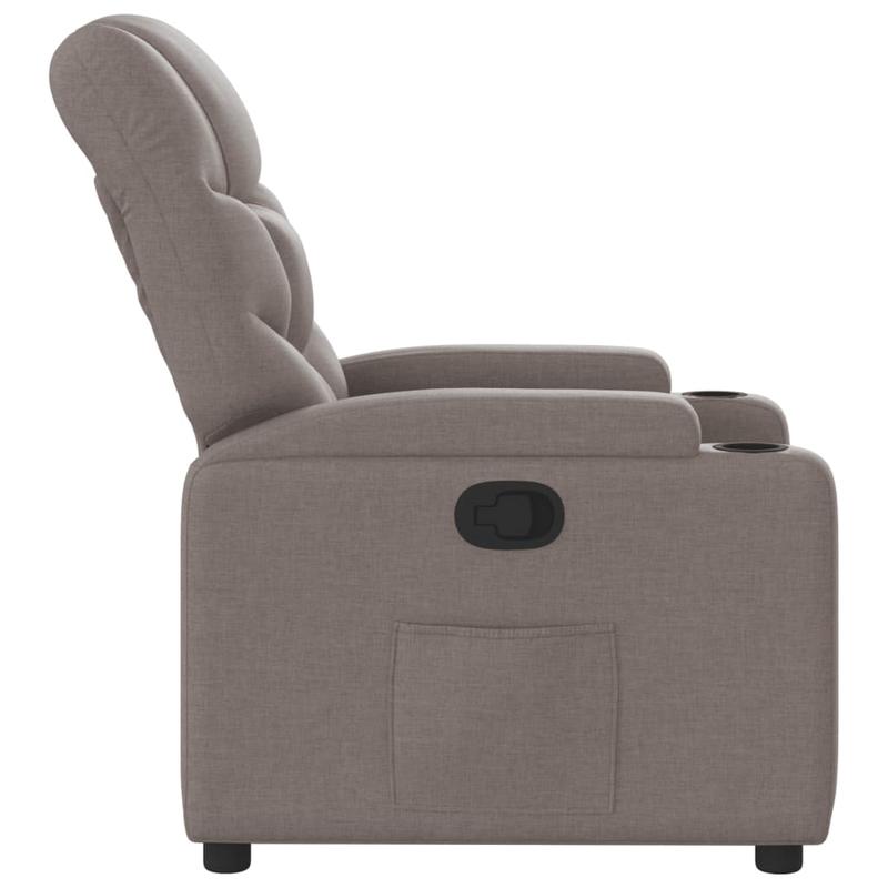 Loungefauteuil – Loungestoel – Relaxstoel – Fauteuil – Accentstoel – Verstelbare Armleuningen – Lichtgewicht Stof Taupe