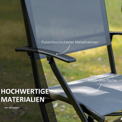 Bistroset – Balkonset – Tuinset – Tuinmeubelen – Zitgroep – Metaal Gepoedercoat – Inklapbaar Met Gehards Glasblad