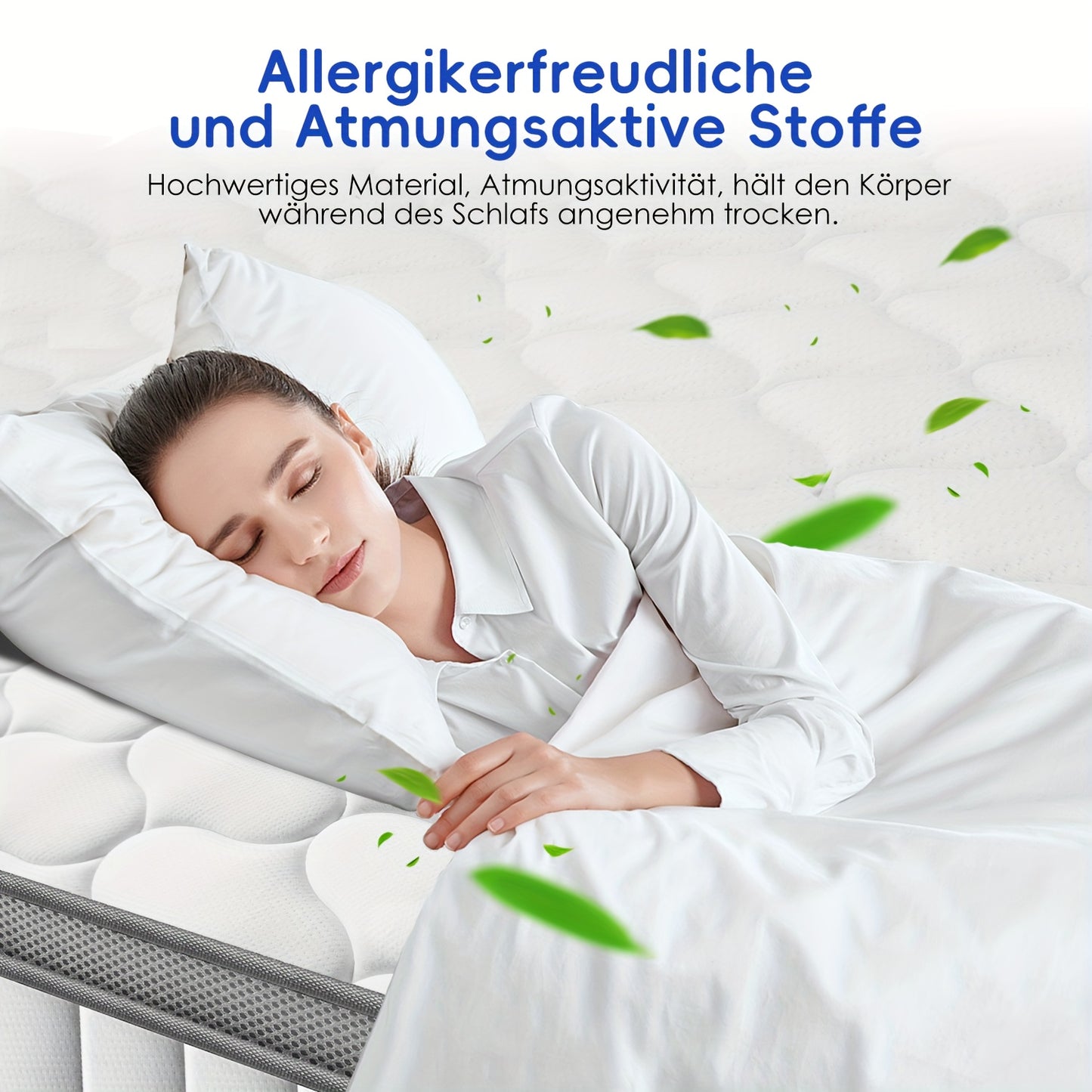 Matras – Pocketveringmatras – 7-Zones Matras – Veer Matras – Opvouwbaar Matras – 90x200 cm – 25 cm Hoog – Ergonomisch Comfort – Stevig H3 Hardheid