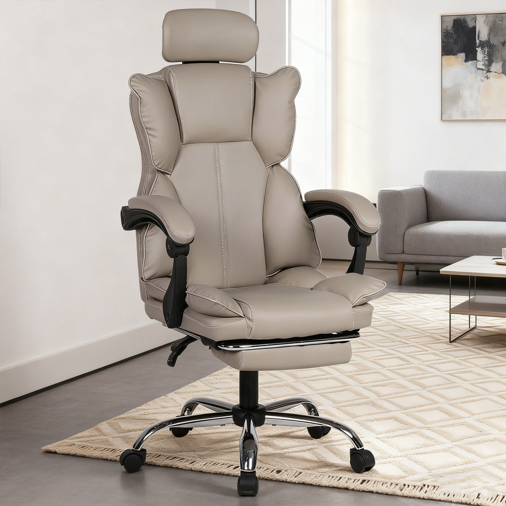 Gamestoel – Gaming Chair – Bureaustoel – Game Stoel – Gamestoelen – Verstelbare Rugleuning – Inklapbare Voetensteun – Ergonomisch PU Leder – 360° Draaibaar