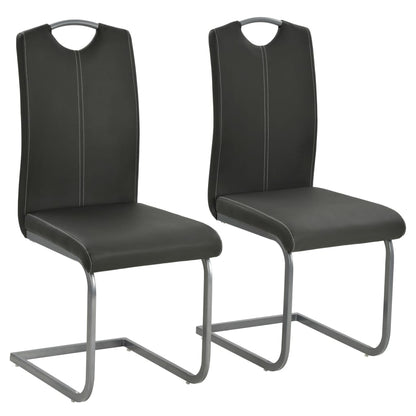 Eetkamerstoel – Stoel – Kuipstoel – Set Van 2 – Kunstlederen Bekleding – Gepoedercoat Stalen Frame – Zithoogte 49 cm – Comfortabel Foamgevuld